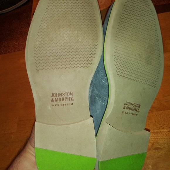 Lt. Blue Nubuck Johnston & Murphy Wingtips. Size: (8M) - Picture 6 of 7